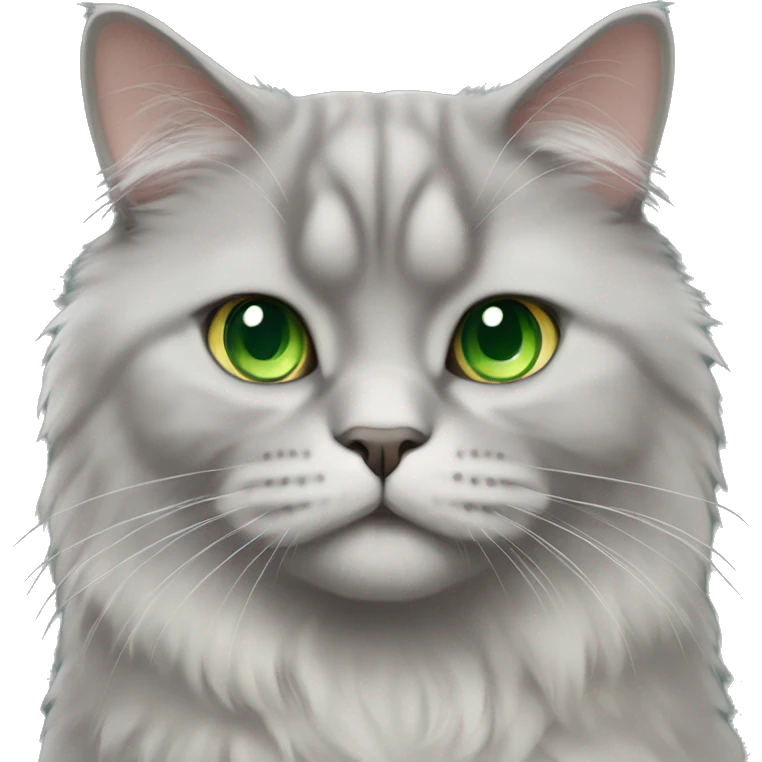 Persian grey cat with green eyes  emoji