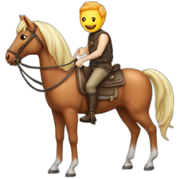 Crevette sur cheval emoji