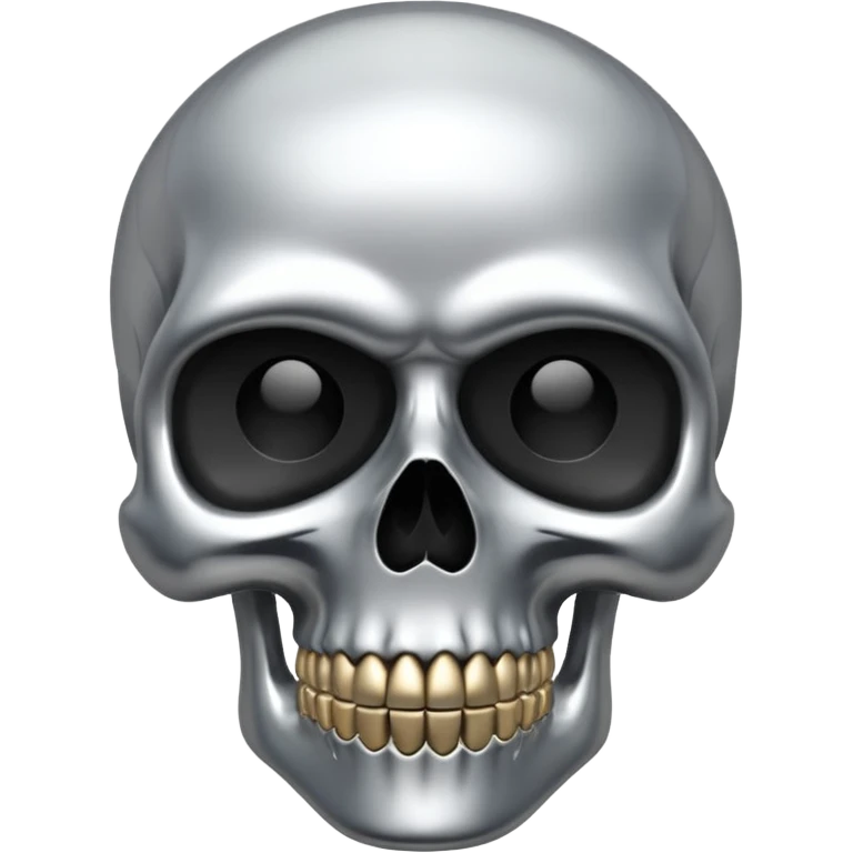 silver chrome scull emoji
