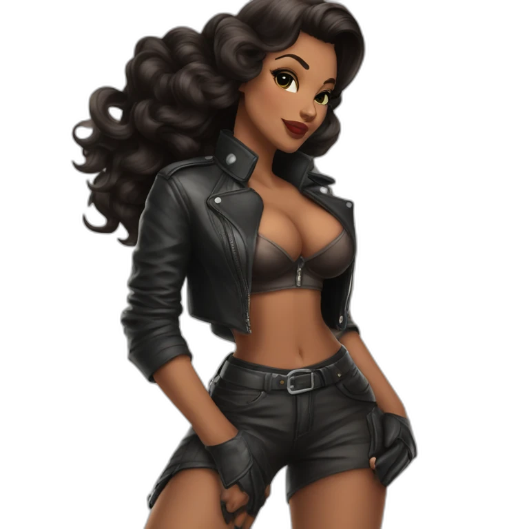 pinup brune moto noire emoji
