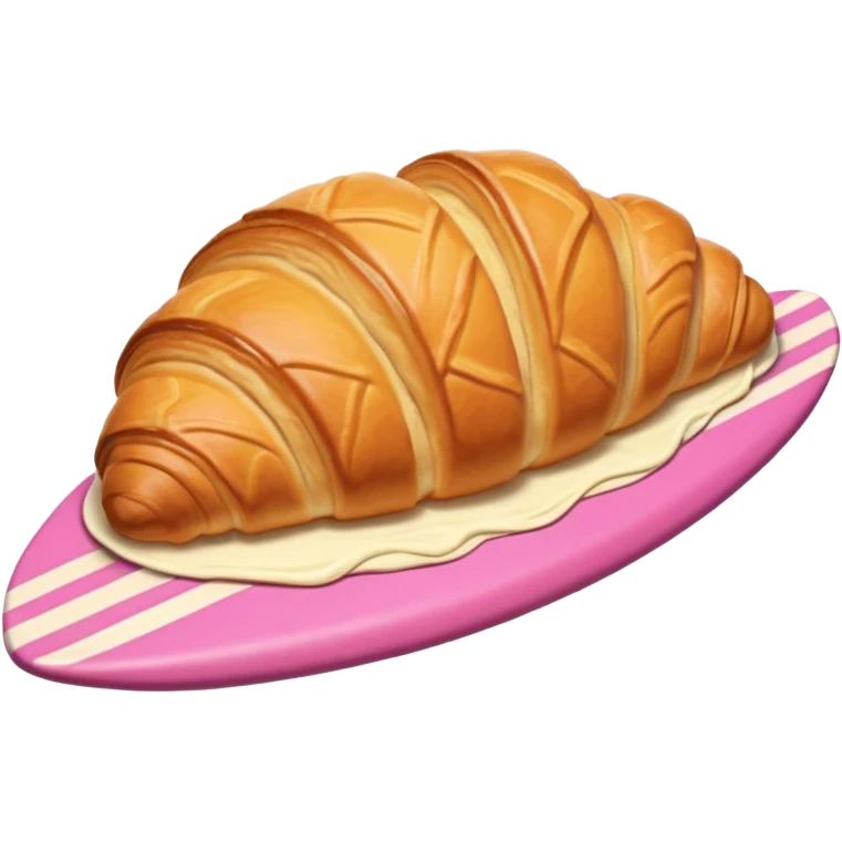  Croissant bread on the pink surfboard emoji