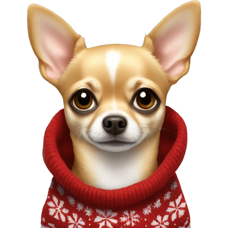 Chihuahua with Christmas sweater  emoji