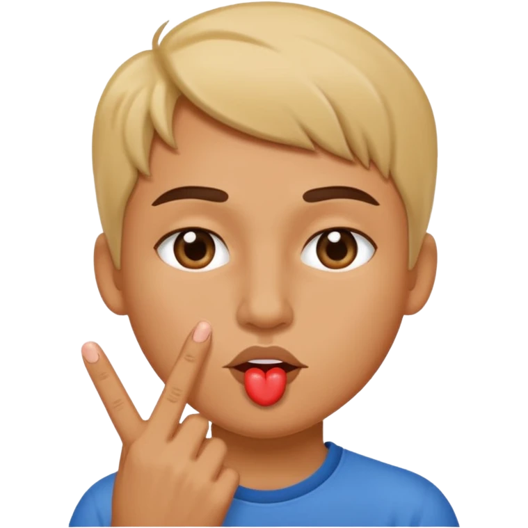 Kiss face with middle finger  emoji