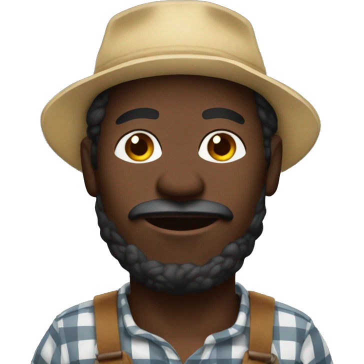 black cotton farmer emoji