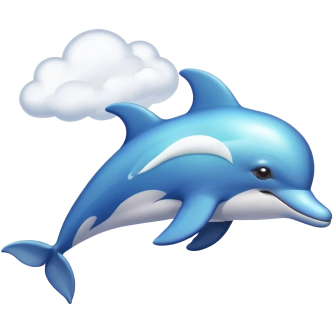 Dolphin blowing smoke cloud shaped like ⭐️ emoji