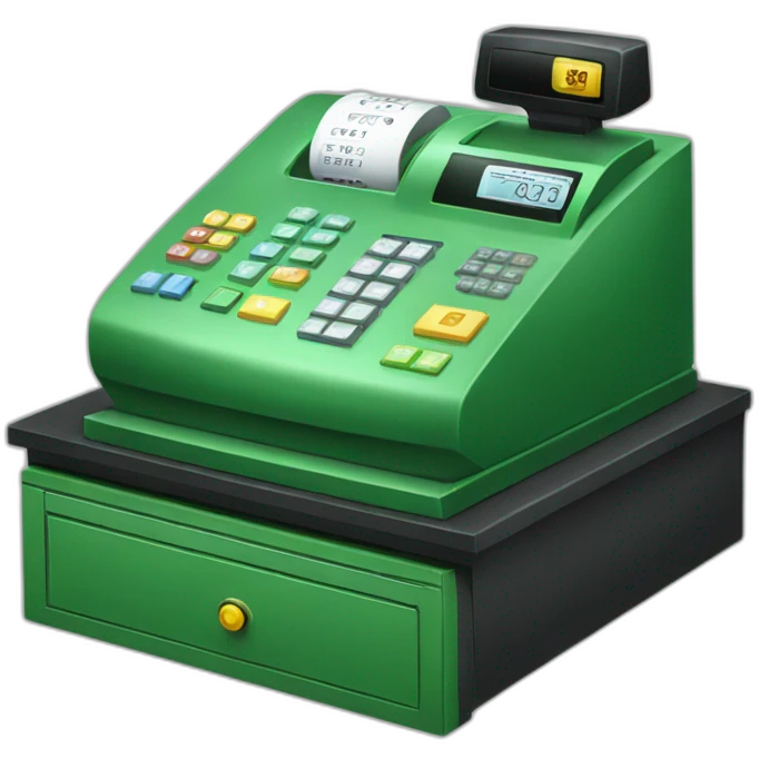 green cash register emoji