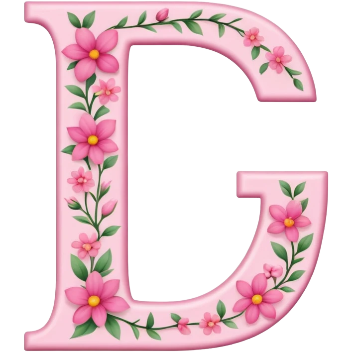 Pink, romantic, flowery, the letter “D” emoji