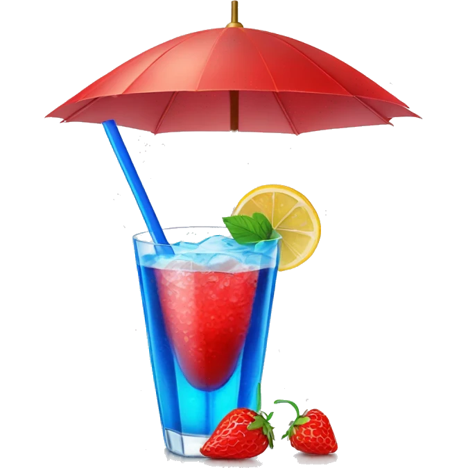 Blue Cocktail drink with a red mini-parasol emoji