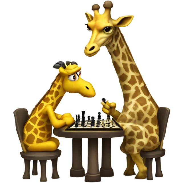 Giraffe playing chess with Wario emoji