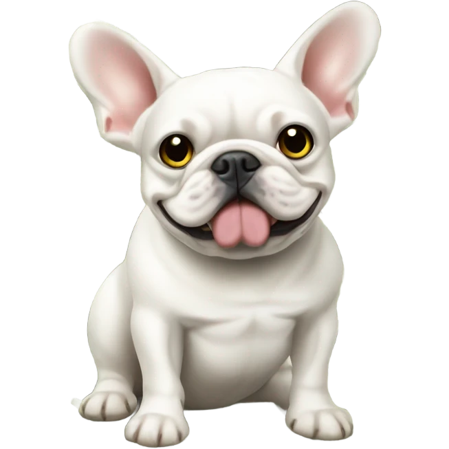 white french bulldog with money emoji