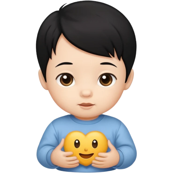 black hair infant 1year old emoji