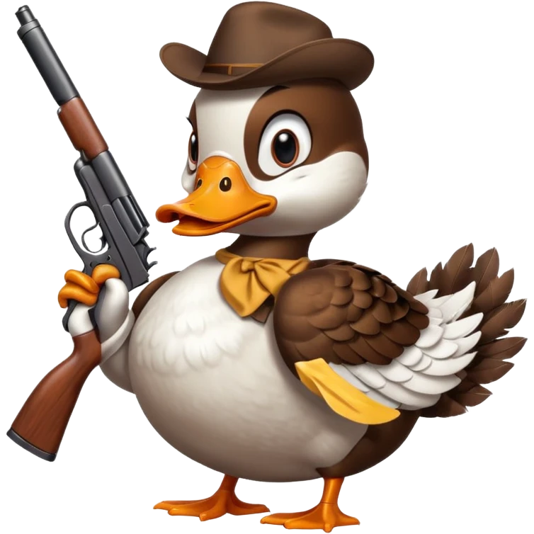 angry duck with a gun in his hand  emoji