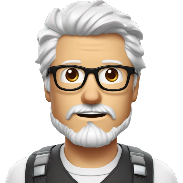 Un homme blanc avec des lunettes de tony stark, avec une barbe de 8cm châtain et les cheveux aussi. Kipa sur la tete devant un ordinateur. Gateau au chocolat croque a la main expression qu’il a adoré le gateau emoji