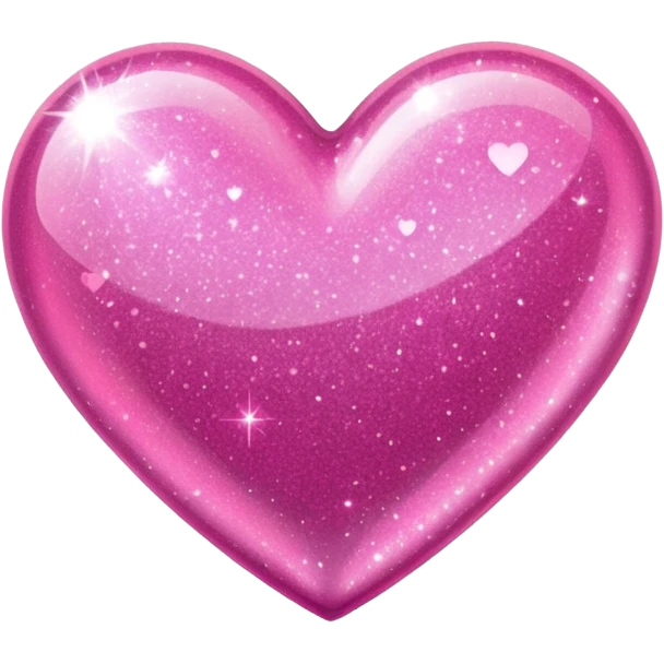glitter pink heart emoji