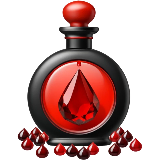 Blood perfume with Blood drops, Bloodstones, onyx stones, sanguine aesthetic, gorecore emoji