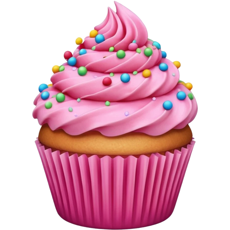 cupcake with pink icing and sprinkles emoji