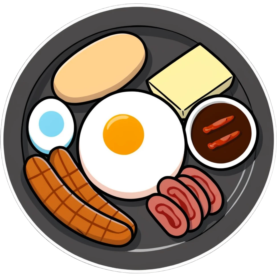 A colorful plate with protein foods: meat, egg, beans, tofu, and yogurt served together. emoji