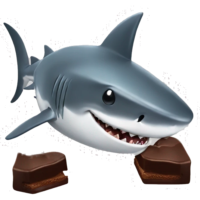 shark eating chocolate emoji