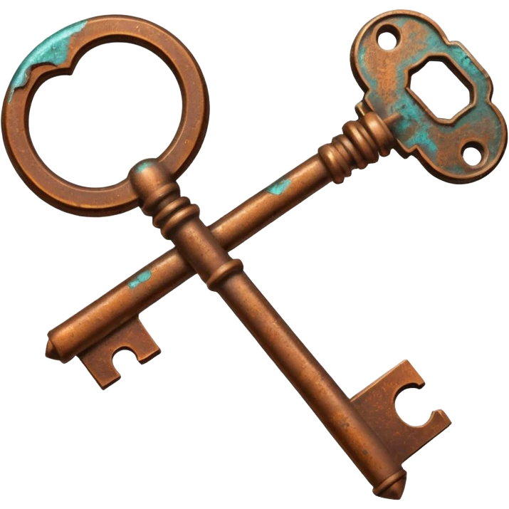 Rusted key with patina.





















 emoji