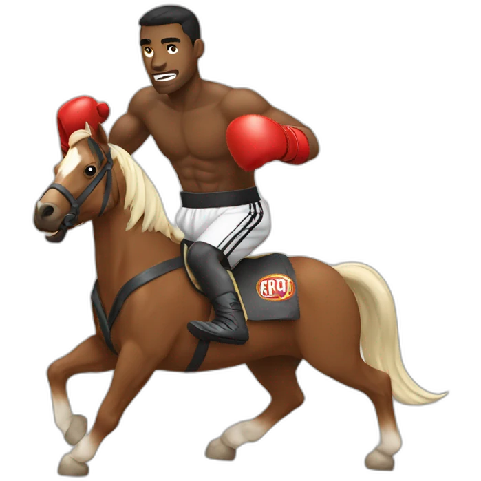 human boxer on a horse emoji