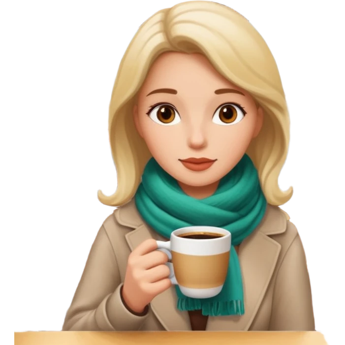 woman drinking coffee in a cafe emoji