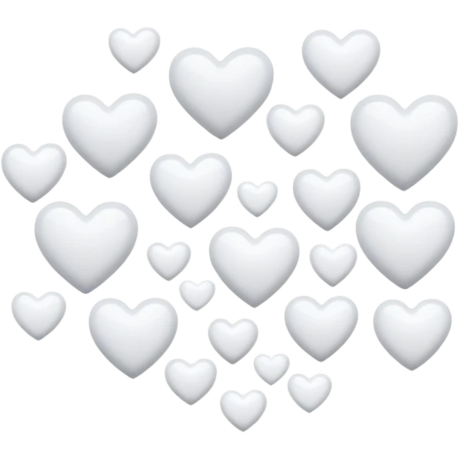 Fresh White beautiful mini hearts floating in the air emoji