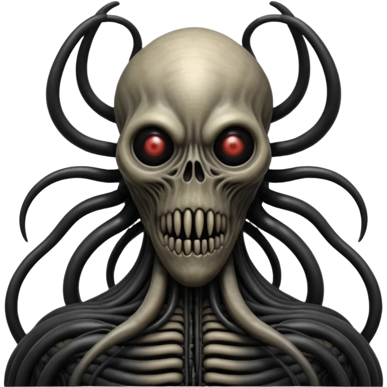 organic black wires merging into a monstrous creature, Giger-esque, Silent Hill-inspired emoji