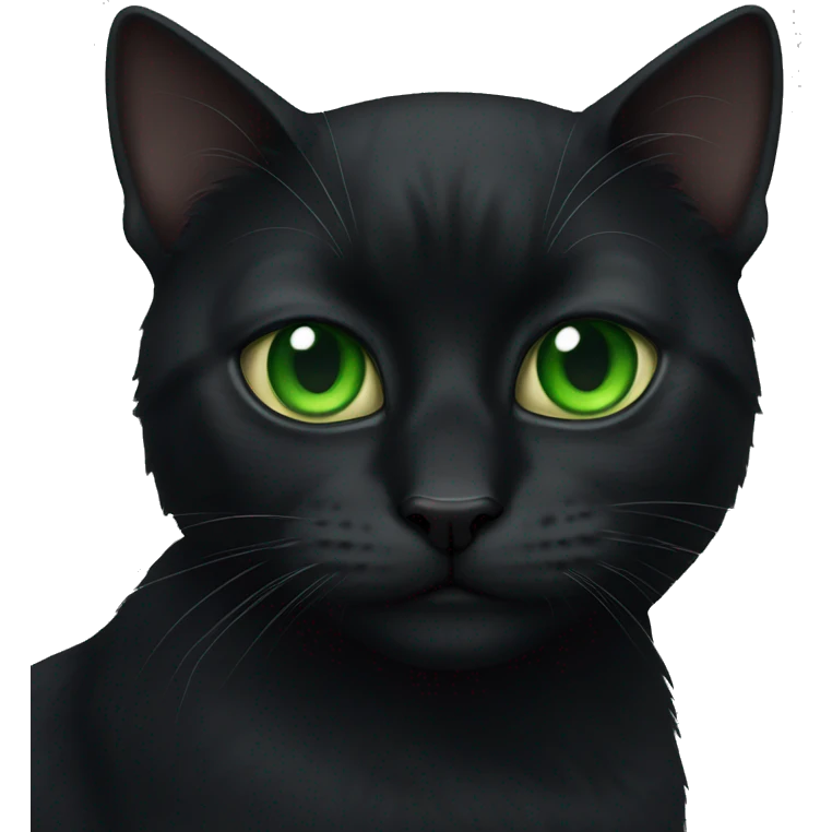 black cat with green eyes  emoji