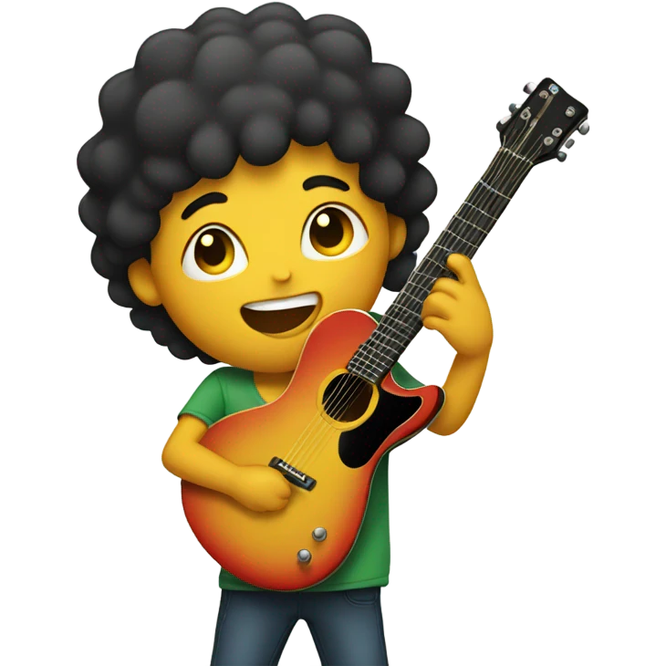 Kid playing guitar emoji