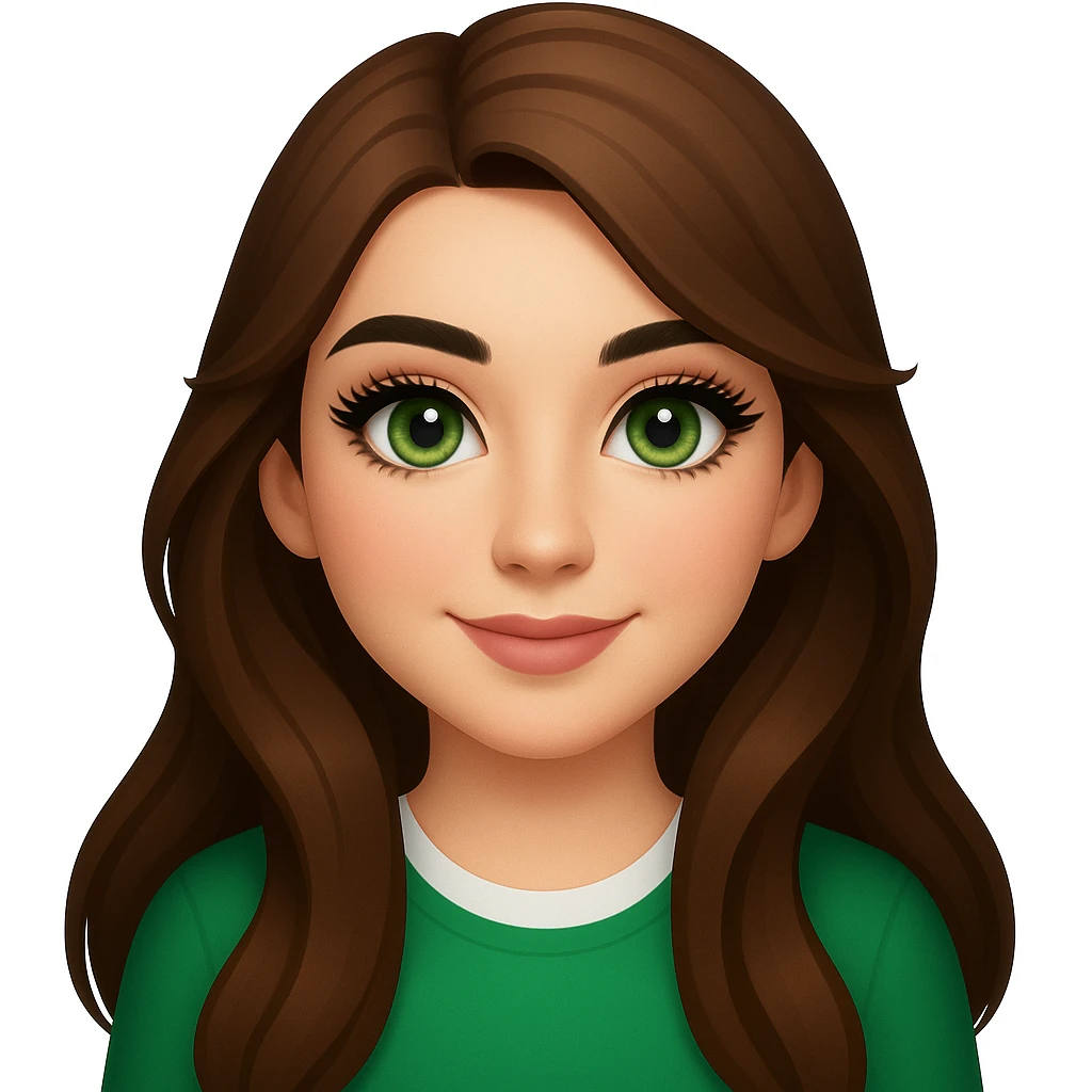 Make the eyebrows black, add a little light makeup, make the eyelashes long and thick, and add more shades to the green eye color (keep the OPhome emoji style) emoji
