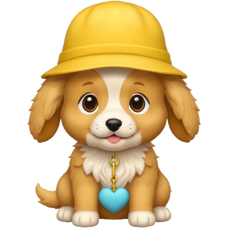 puppy yellow dog with hat yellow emoji