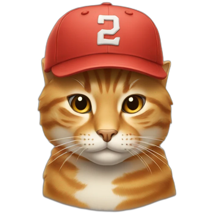 A cat wearing a baseball cap emoji