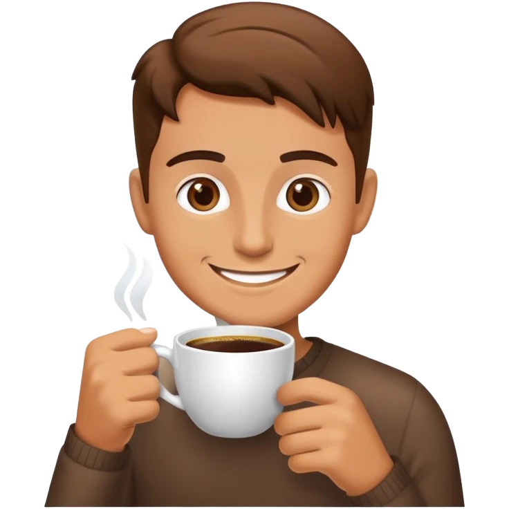 Малина персонаж весёлый пьет кофе emoji