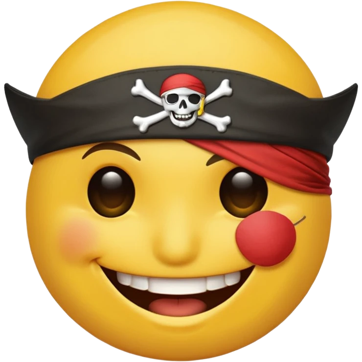 Smiley with a pirate eyepatch emoji