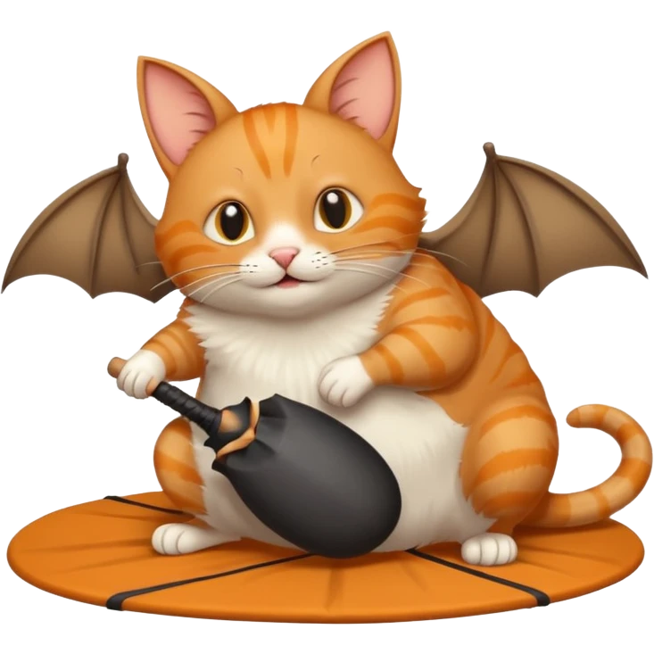 a cat with a bat hitting a fat rat under a mat emoji