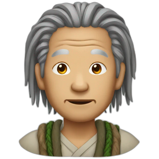 Old Asian man with dreds  emoji