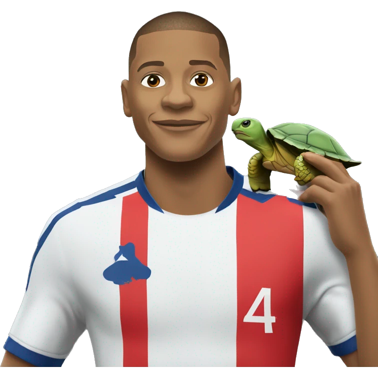 Mbappé sur une tortue  emoji