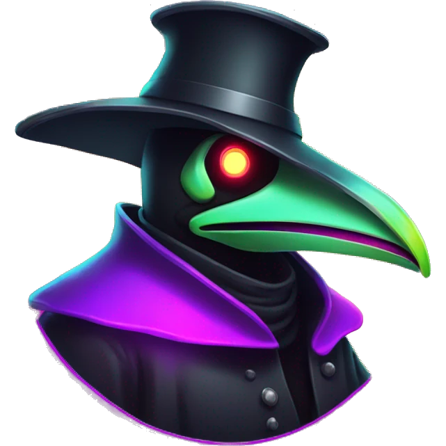 plague doctor with neon highlights emoji
