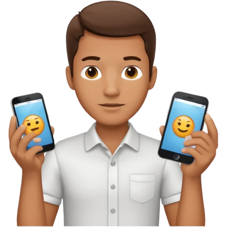 A male customer who has a product service request wants information on one of two products. I want to see the two products. No headset or computers. emoji