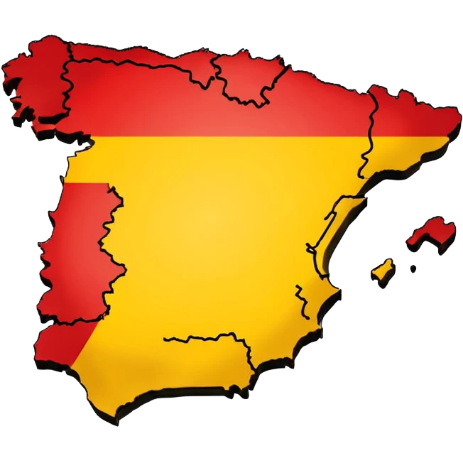 simple map of Spain (the country) in red and yellow emoji emoji