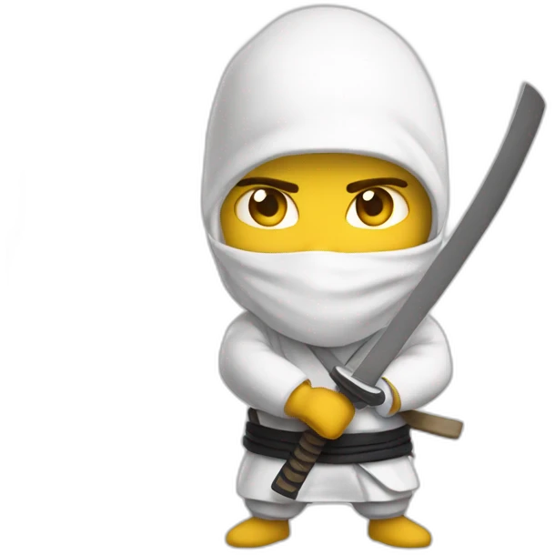Ninja Blanco peleando emoji