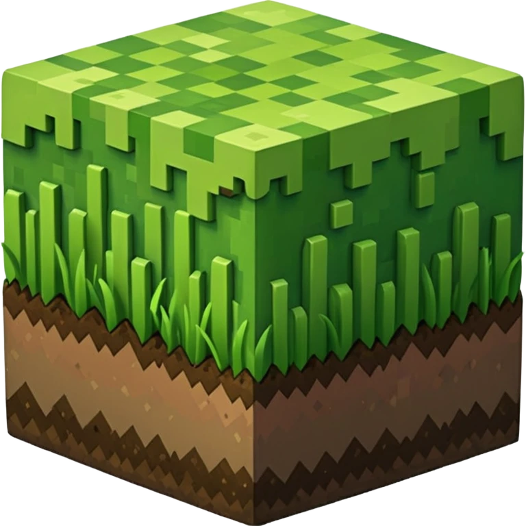 um bloco de grama do minecraft emoji