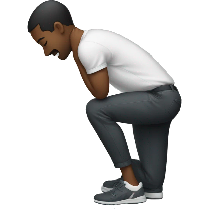 Guy bowing to his knees emoji