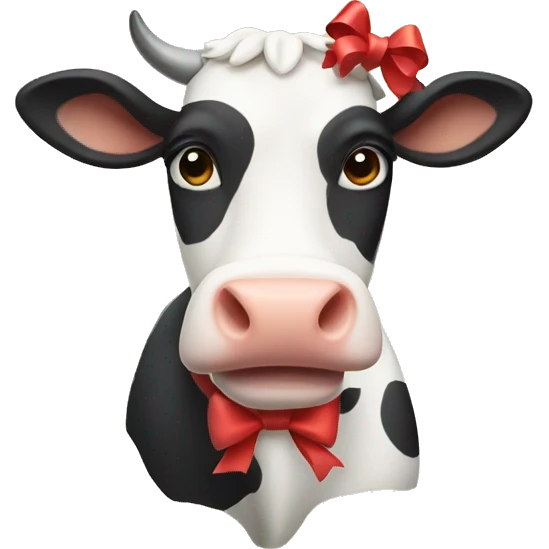 cow with a bow emoji