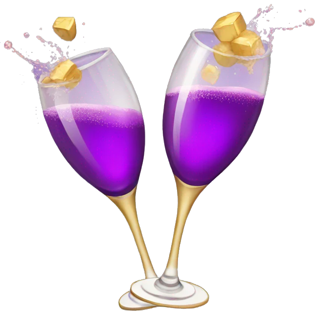 Cheers with purple Champagne  emoji