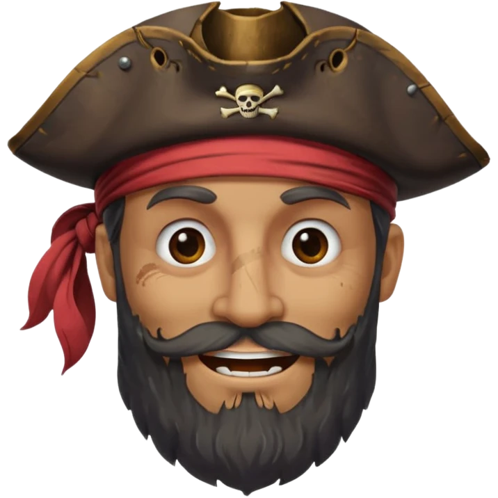 pirate, bearded, single eye batch emoji