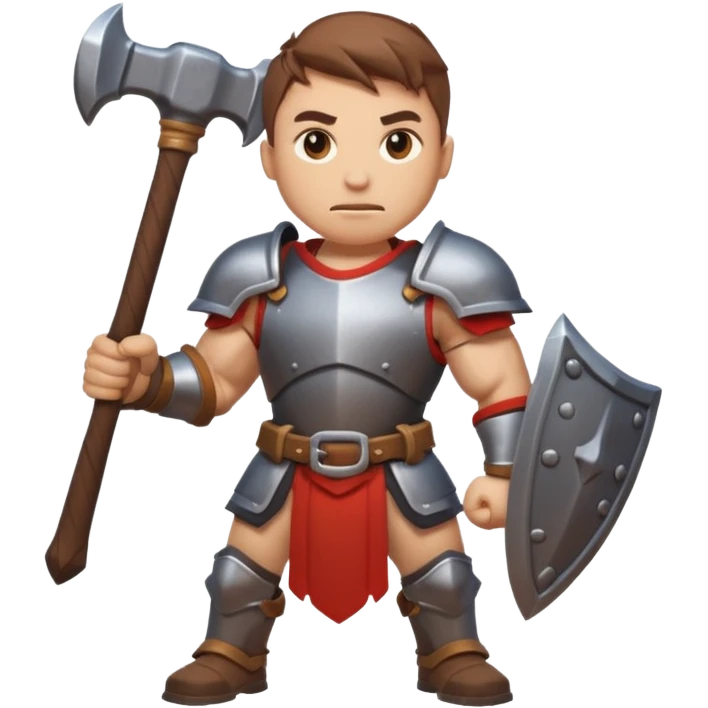 An emoji representing the "ironman challenge" for an Albion Online mmorpg character who crafts everything themselves the hard way, and does not buy or sell items in-game. Think of ironman marathons as a guiding principle. emoji