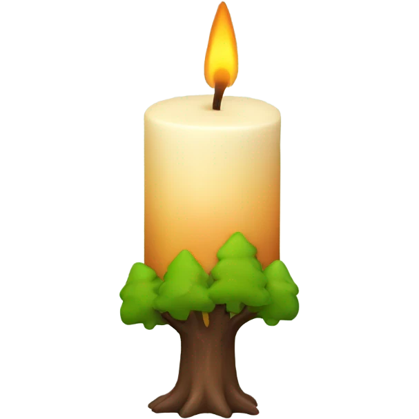 Candle with trees on it emoji