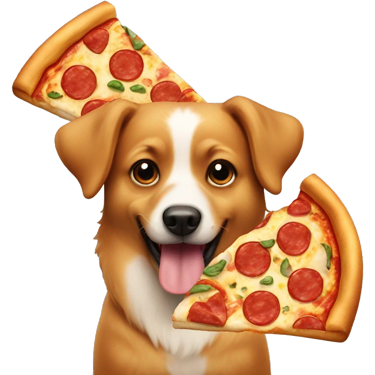 Dog with pizza emoji