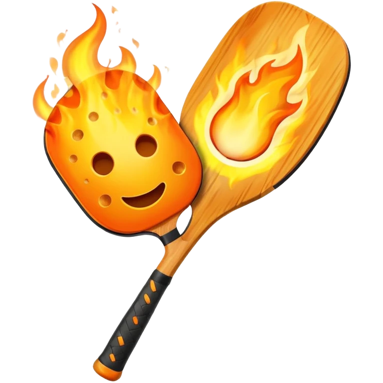 Pickleball paddle on fire emoji